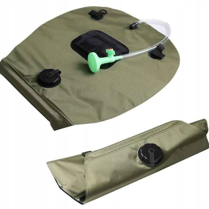Dus solar , Zola®, pentru camping - 20L, cap de dus, verde , sacut depozitare Dus solar , Zola®, pentru camping - 20L, cap de dus, verde , sacut depozitare
